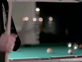 elegant blonde swallows cum after blowjob