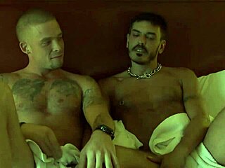 Two Guys Perform Intense Asshole Actions In Retro Blue Film