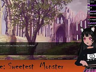 Vtuber Lewdneko plays sweetest monster game with creampie.