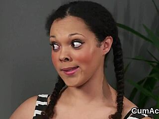 wacky honey swallows cumshot on face?