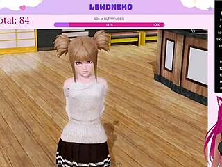 Wow! Vtuber Lewdneko Moans Loud in Harem Hotel Game!