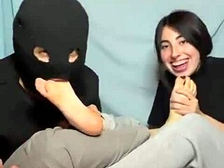 Two amateur Chilenas indulge in foot fetish play on camera