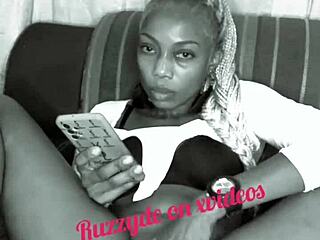 Horny Ruzzyde Cleans Pussy While Home Alone. Solo African Milf Action!