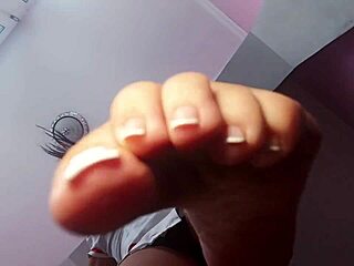 dirty foot fetish with milf brunette in rough bdsm close up action