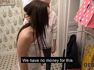 debt4k girl rides cock to pay off debt