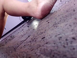 dirty foot fetish with milf brunette in rough bdsm close up action