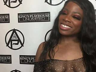 kaiya rose gives sloppy blowjob to big black cock.