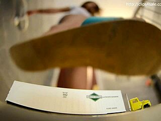 Miss TS dominates with huge feet in pantyhose!