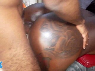 Nikkistackzzz Gets Soaked and Teased in Oiled Ebony Doggystyle Part 1