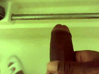 Satisfying shower stroke with a big black cock