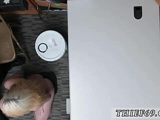 Blonde muscle cop, you think you can handle this petite teen thief?