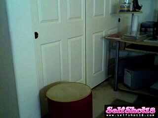 Naughty blonde girl tapes her teasing ass and tits on webcam