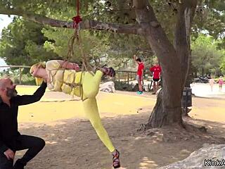 Yellow Hair Slut Takes Anal Outdoors in Public