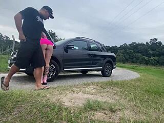 She had a broken car on the street and asked for help, paying with a favor