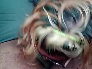 A trans woman's genuine orgasm from a hot blowjob and creampie