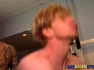 gay asian jock fingering guy's ass?