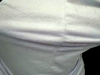 Ebony girl tempts you with her beautiful tits in your face!