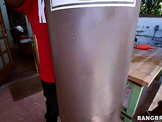 kitchen cock sucker with ebony monster big black cock