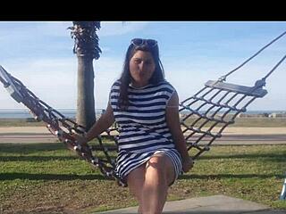 cute brunette teen spotted naked on public beach