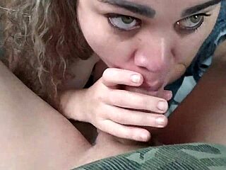 Big Tits Babe On Knees Sucking Cock With Passionate Licks