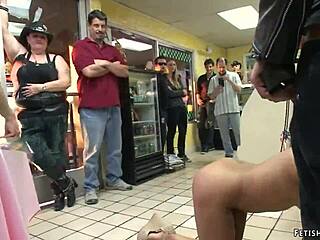 Watch as the ebony woman gets punished and banged in public by the group