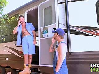 Raw and wild gay sex with muscular trailer trash boys Chris Damned and Beaux Morgan