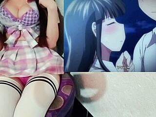 This hentai episode shows the busty student losing virginity to her professor