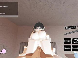 Black cock action in Roblox game