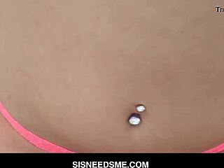 hot stepsis riley star offers her pink pussy to stepbro on sofa for fucking