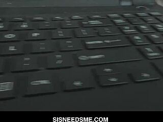 hot stepsis riley star offers her pink pussy to stepbro on sofa for fucking