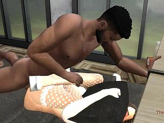 stepmother lures stepson with his huge black cock after sneaky peek. what a wild ride!