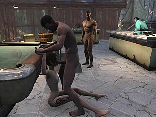 Feeling excited at the pool table party with blowjobs and fucking