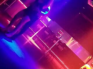 gogo dancer pulls married brunette to dance and lifts her dress 😊