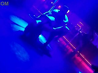 gogo dancer pulls married brunette to dance and lifts her dress 😊