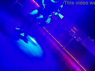 gogo dancer pulls married brunette to dance and lifts her dress 😊