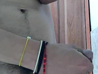 skinny twink plays with his penis in homemade solo session