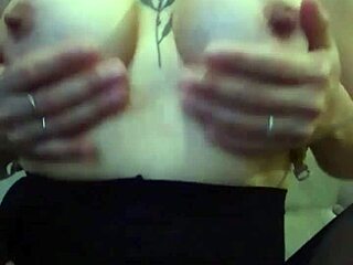 Full oiled body licked in lingerie by big tits babe