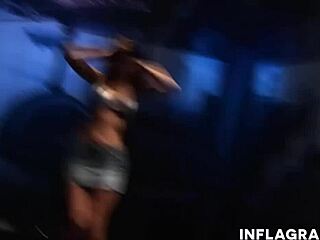 Sexy brunette milena undresses, bent over for machine pounding her shaved pussy