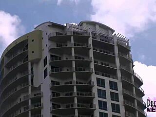 Zoe flashes shaved pussy and natural tits in public Tampa outdoor adventure