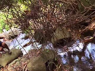 Nina Rivera gives a messy oral pleasure by the river
