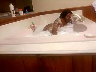 i'm marliese morgan, sexy ebony bbw, lathering up my big tits and ass