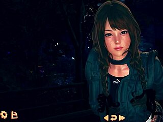 Anna's Halloween adventure: a tantalizing display of big tits and seduction