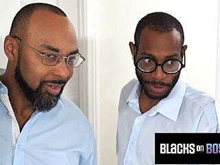 inked hunk caught jerking gets fucked hard in threesome