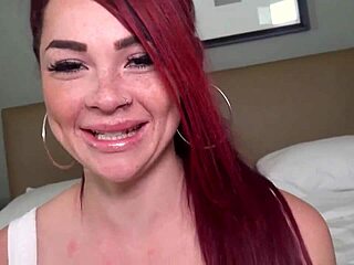 i saw this freckle face redhead get messy