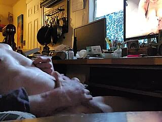 Solo pleasure: watching hot scenes and ejaculating