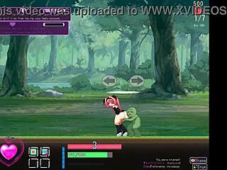 red haired girl fucks green aliens in hentai game