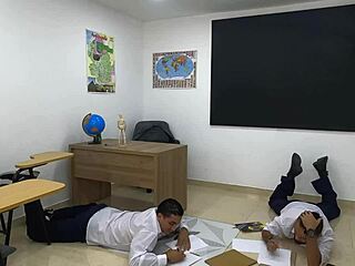 Threesome in the university with teacher Roxana Caputo and Daniclarkoficial