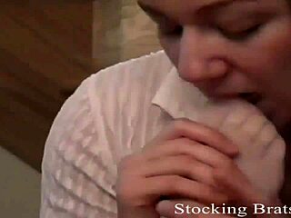 She keeps her stockings on during intense femdom bdsm lesbian action