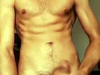 Hot soloboy strokes big cock in gay monster cock cumshot session