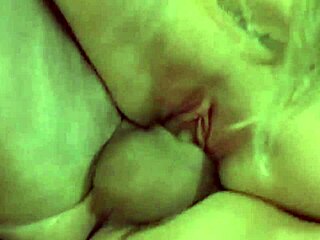 blonde with small tits and flashy makeup gets creampied by big cock on couch